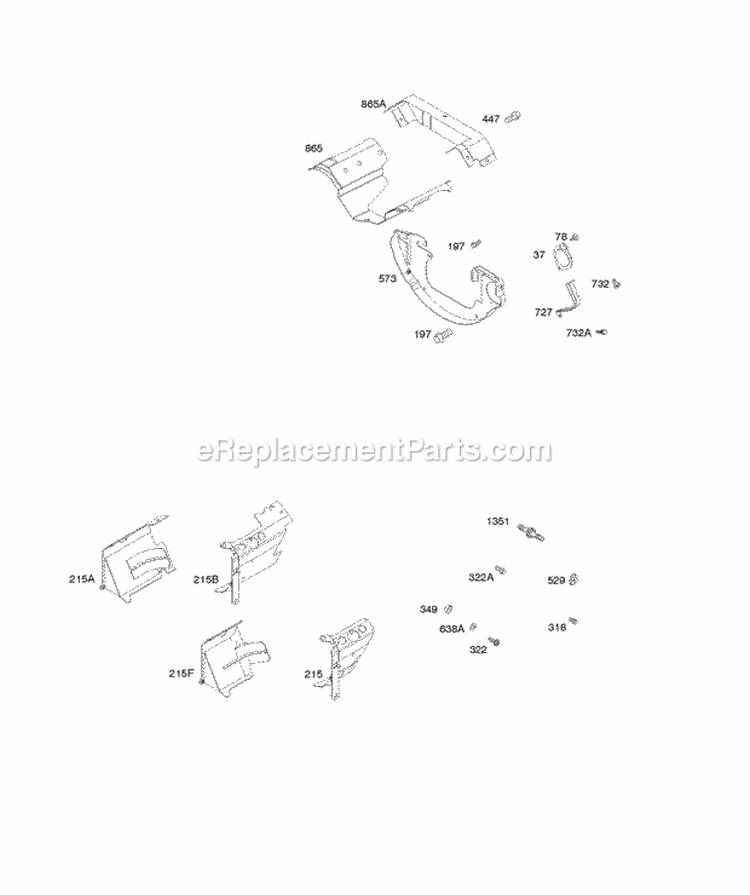 Shrouds Diagram and Parts List for 356447-1217-G1  Briggs and Stratton Engine